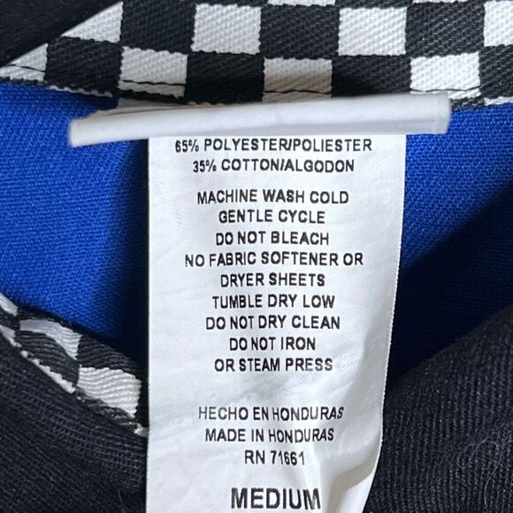 Y2K Speed Zone Mechanic Pit Crew Button Down Shirt Medium - Picture 4 of 4